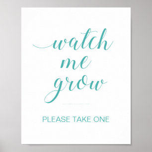 Póster Turquoise Watch Me Crecen Los Favores De La Planta
