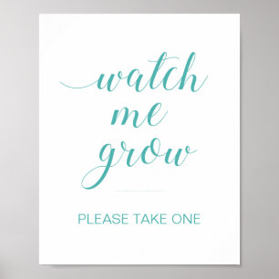 Póster Turquoise Watch Me Crecen Los Favores De La Planta
