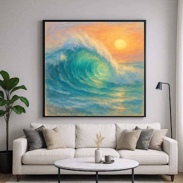 Póster Turquoise Wave - Pastel Painting Style Art (Subido por el creador)