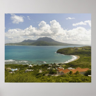 Póster Turtle Beach, península sureste, Saint Kitts,