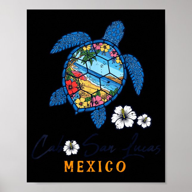 Póster Turtle Cabo San Lucas Mexico Vacation Summer Men W (Frente)