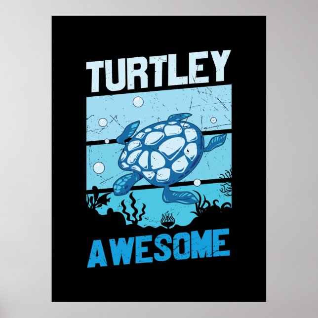 Póster Turtle Lover | Turtley Awesome (Frente)