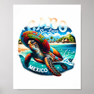Póster Turtle México Cabo San Lucas México Vacaciones fam