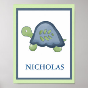 PÓSTER TURTLE REEF TORTOISE CUSTOM NAME PRINT