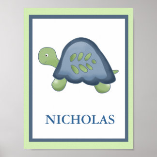 PÓSTER TURTLE REEF TORTOISE CUSTOM NAME PRINT