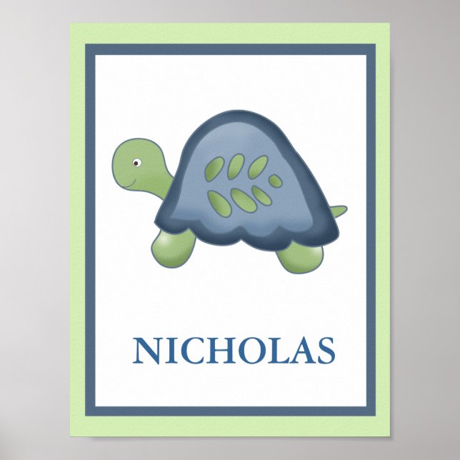 PÓSTER TURTLE REEF TORTOISE CUSTOM NAME PRINT (Frente)