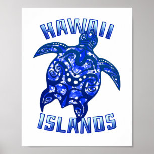 Póster Turtle Tribal de Vacaciones de Hawái