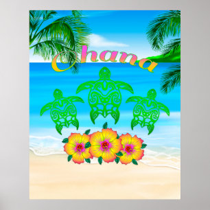 Póster Turtles Hawaiian Honu
