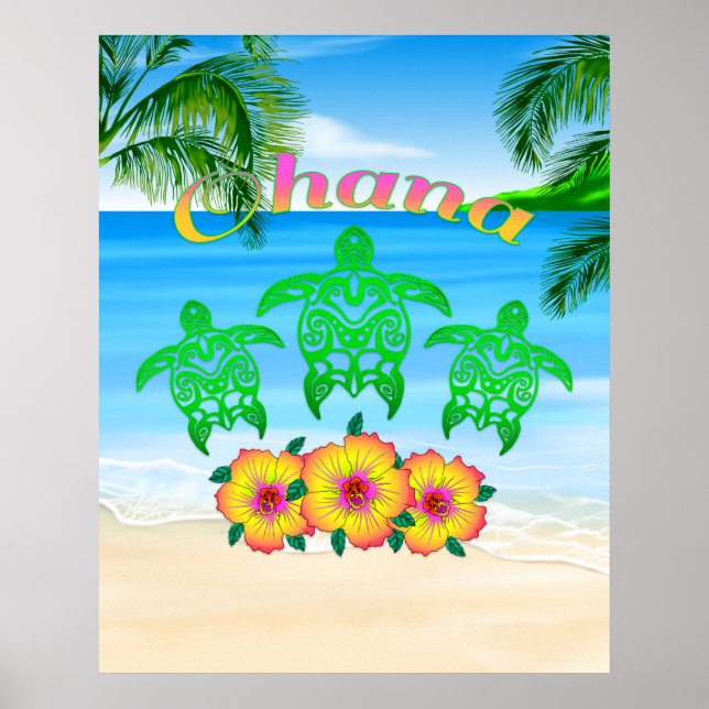 Póster Turtles Hawaiian Honu (Frente)