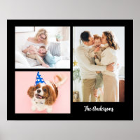 Tus 3 fotos familiares y tu nombre en negro