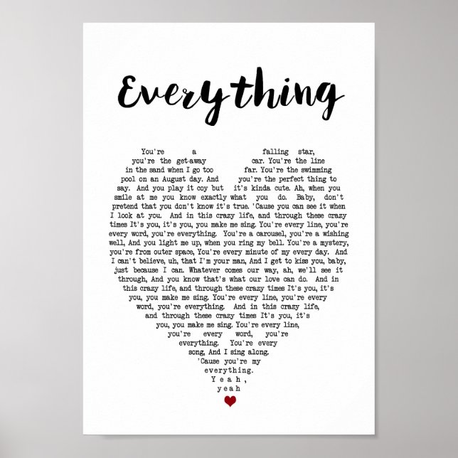 Póster Tus letras favoritas de canciones y música hecha e (Frente)