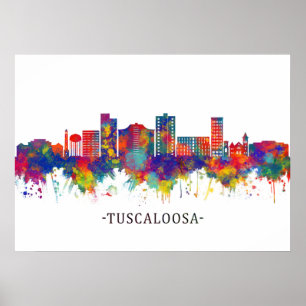 Póster Tuscaloosa Alabama Skyline