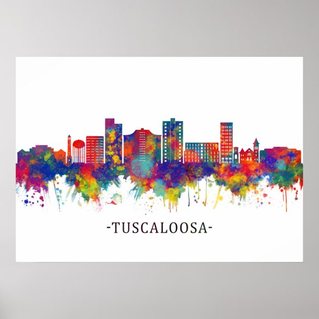 Póster Tuscaloosa Alabama Skyline (Frente)