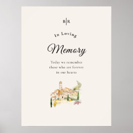 Póster Tuscany Wedding In Loving Memory Sign Poster