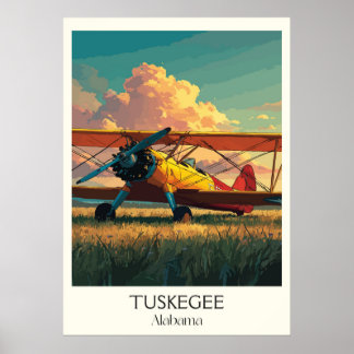 Póster Tuskegee Alabama Vintage Airplane