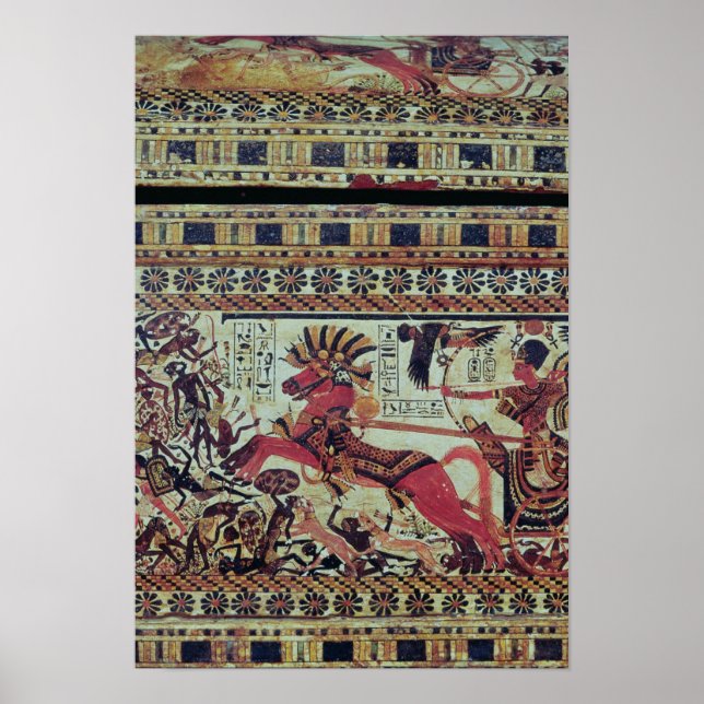 Póster Tutankhamun en su caricatura atacando africanos (Frente)
