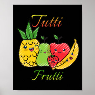 Póster Tutti Frutti Fruta Primavera Verano Costera Playa