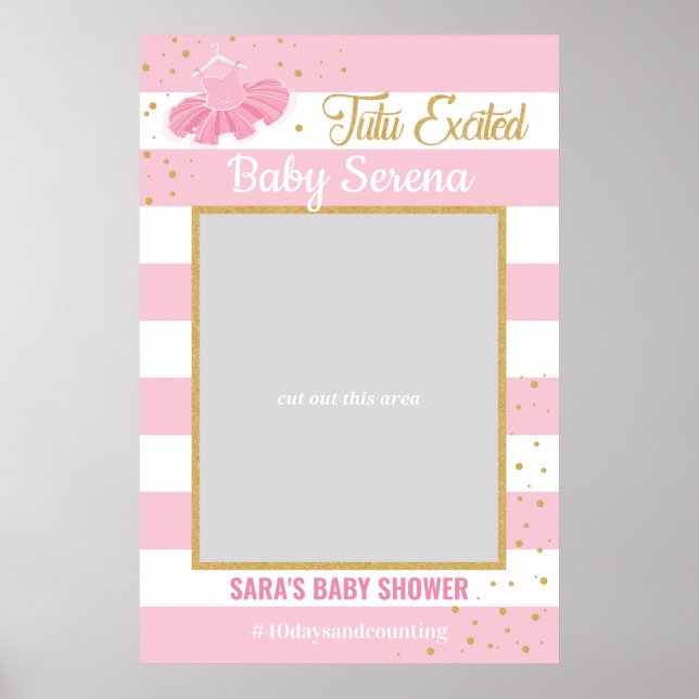 Póster Tutu Ballerina Baby Shower Photo Prop Poster de ma (Frente)