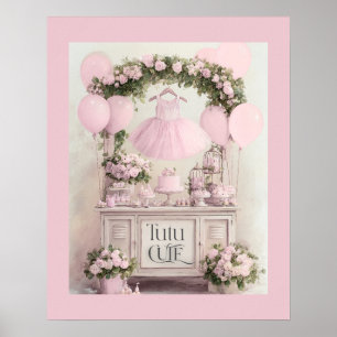 Póster Tutu Cute Ballet Ballet Pink Ballerina Tema para C
