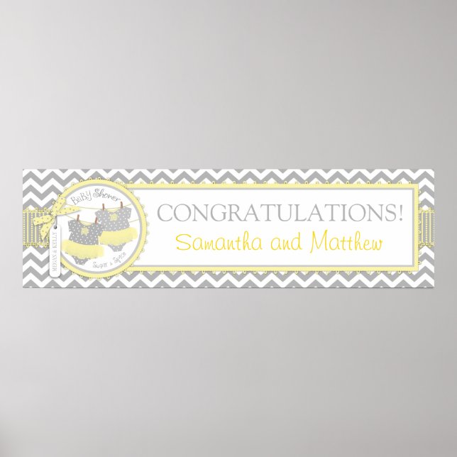 Póster Tutus Chevron Chicas gemelos imprimen pancarta de  (Frente)