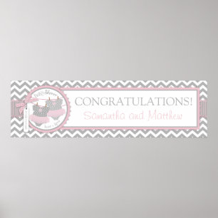 Póster Tutus Chevron Chicas gemelos imprimen pancarta de 