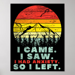Póster Tuve Ansiedad, Vintage Sunset Senking Funny Mental