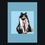 Póster Tuxedo Cat Black White Cats Blue Poster<br><div class="desc">Cat Poster. A glorious poster to compliment any decor,  taken from my own garden.</div>