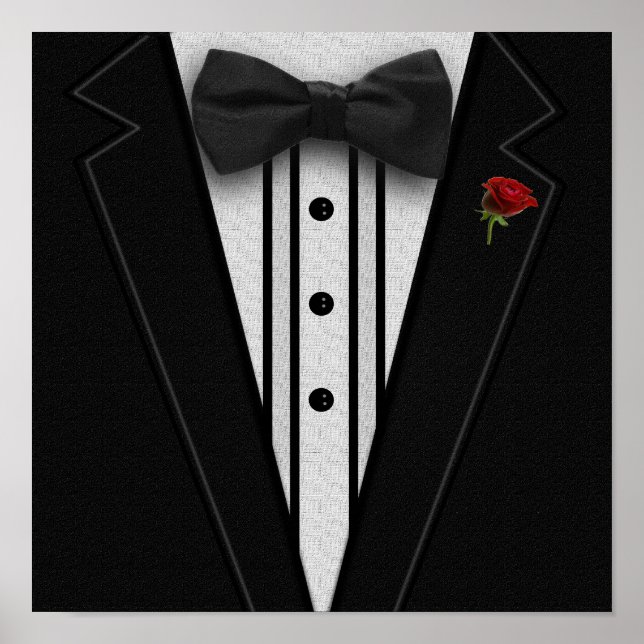 Póster Tuxedo negro con corbata (Frente)