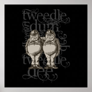 Póster Tweedledum & Tweedledee Grunge (Figura única)