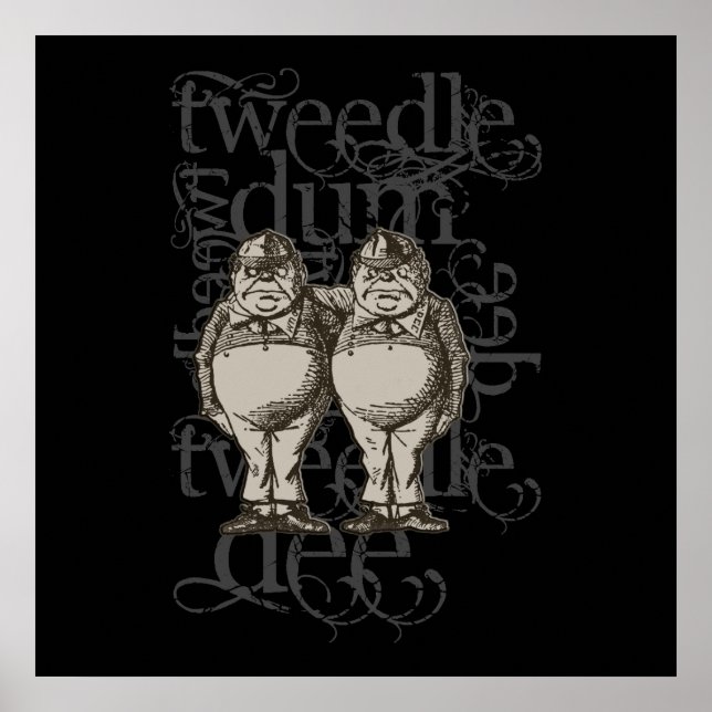 Póster Tweedledum & Tweedledee Grunge (Figura única) (Frente)