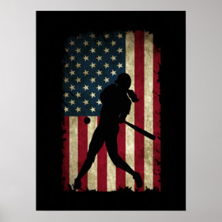 Póster Tween Chicas Softball Stube Bandera de Estados Uni