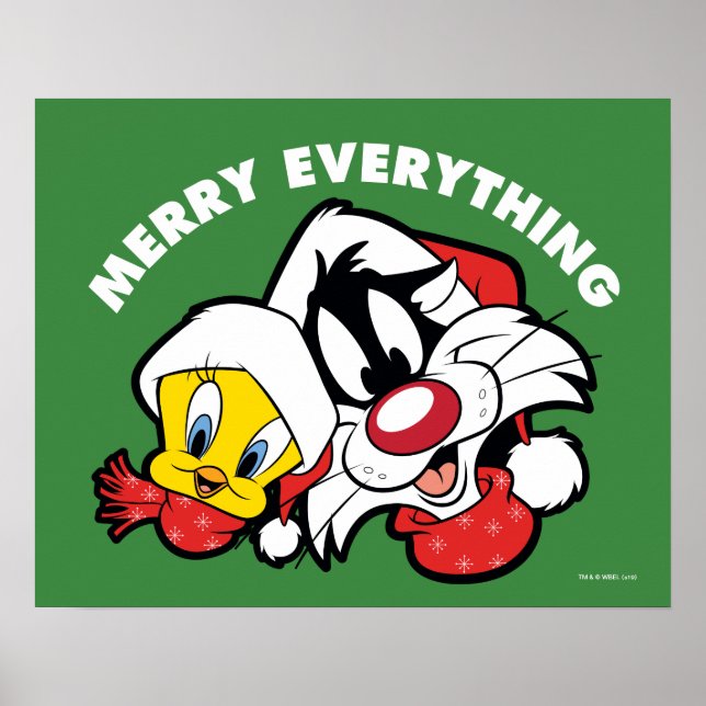 Póster TWEETET™ y SYLVESTER™ "Merry Everything" (Frente)
