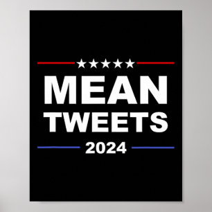 Póster Tweets y amplificador medios; Fa de Trump 2024 sob