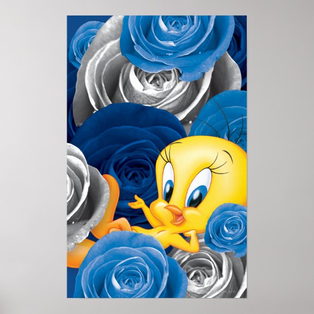 Póster TWEETY™ Con Rosas (Frente)