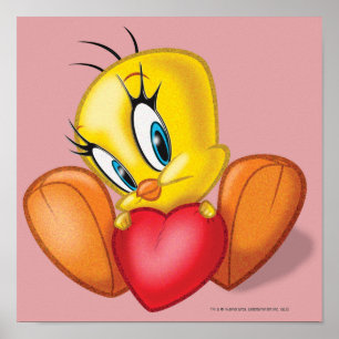 Póster Tweety Sosteniendo Corazón