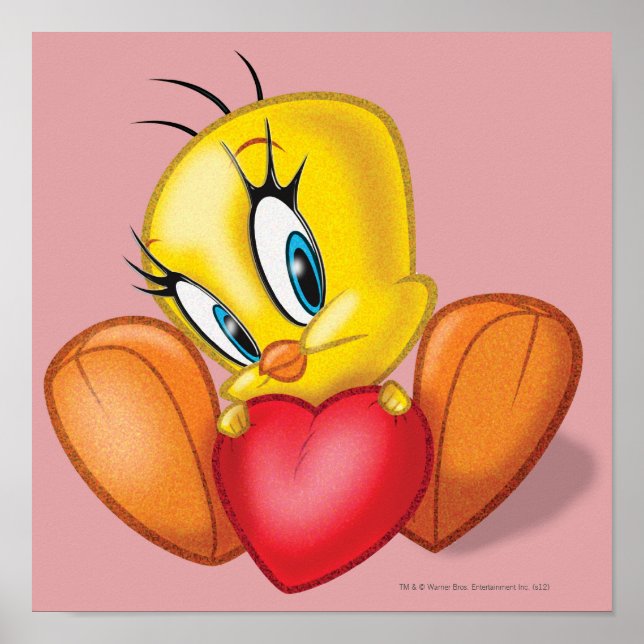 Póster Tweety Sosteniendo Corazón (Frente)