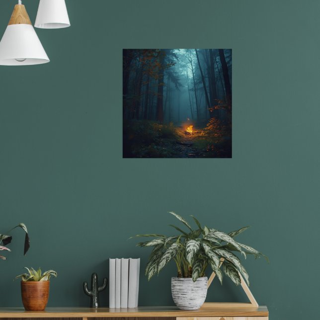 Póster Twilight Campfire – Mystical Forest Art Print (Salón 1)