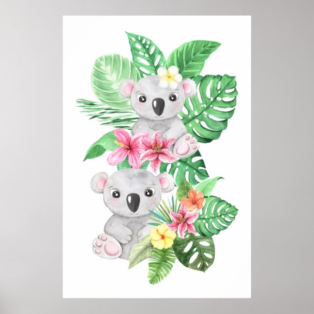 Póster Twin Baby Koalas (Frente)