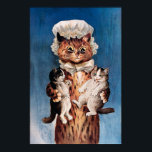 Póster Twin Cats, Louis Wain<br><div class="desc">Louis Wain (5 August 1860 – 4 July 1939) was an English artiste known for his drawings,  which consistently featured anthropomorphized large-eyed cats and kittens. In his later years he may have suffered from schizophrenia (although this claim is disputed),  which,  according to some psychiatrists,  can be seen in his works. Quote:Wikipedia</div>