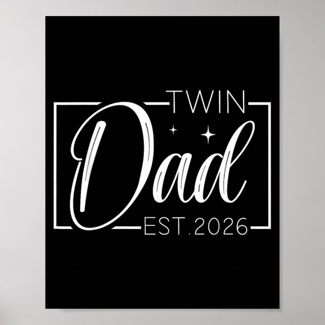 Póster Twin Dad Father Mother Of Twins Est 2026 Father's  (Frente)