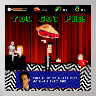 Póster Twin Peaks Retro Video Game Poster - Black Lodge