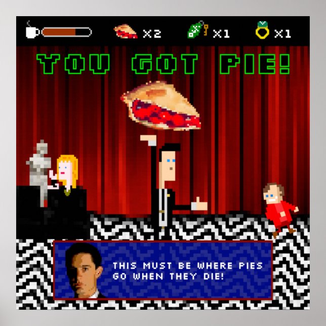Póster Twin Peaks Retro Video Game Poster - Black Lodge (Frente)