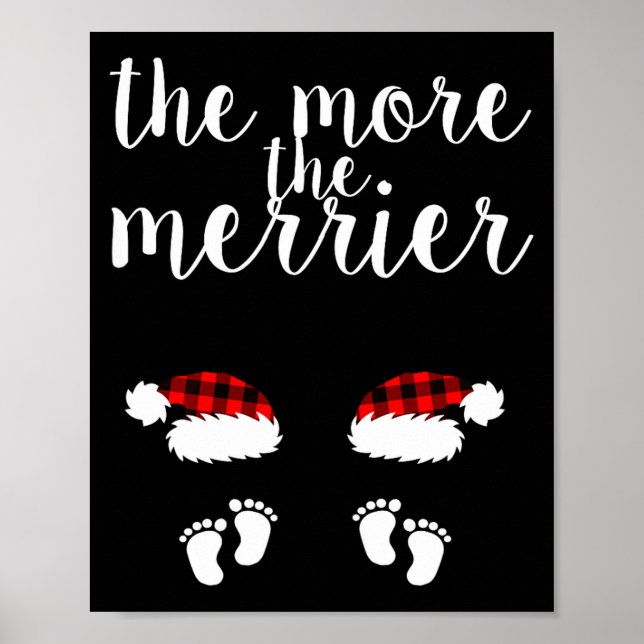 Póster Twin Pregnancy Christmas Pregnant Women The More T (Frente)
