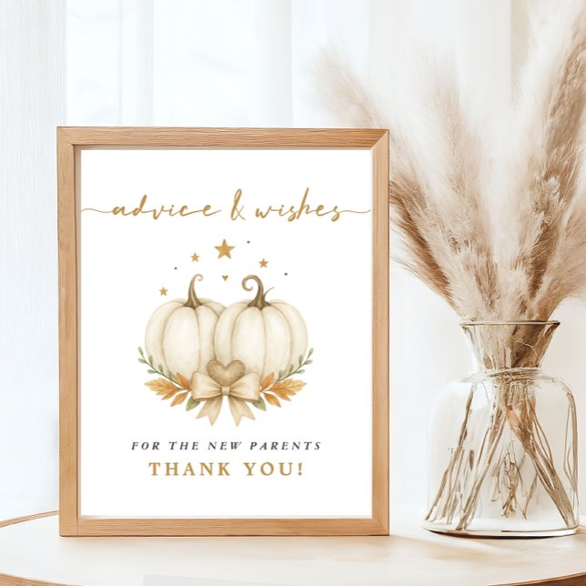 Póster Twin Pumpkin Baby Shower Advice Wishes New Parents (Subido por el creador)
