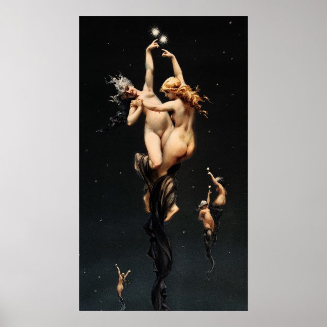 Póster Twin Stars (1851-1896) de Luis Falero. (Frente)