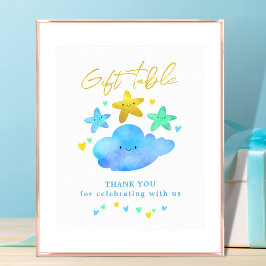 Póster Twinkle Little Star Baby Shower Gift Table Rótulo