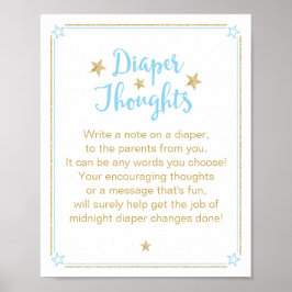Póster Twinkle Star Boy Baby Shower Diaper Thoughts