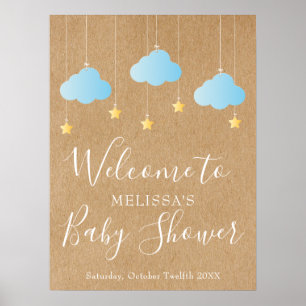 Póster Twinkle Twinkle Baby Boy Shower / Sprinkle Welcome