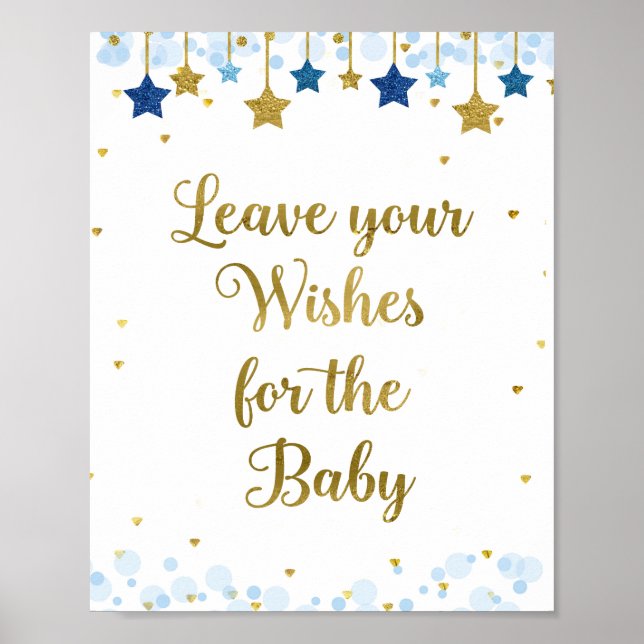 Póster Twinkle Twinkle Baby Shower quiere Rótulo para beb (Frente)