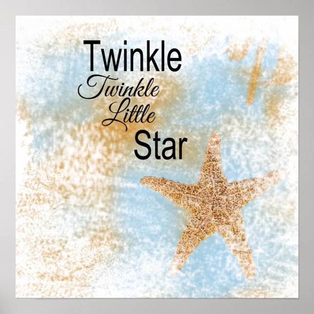 Póster Twinkle, Twinkle, diseño de estrella pequeña (Frente)